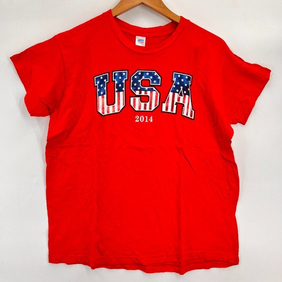 Vintage Made In The USA Unisex USA 2014 Big Logo Single Stitch T-Shirt L 12/14 - Picture 1 of 10